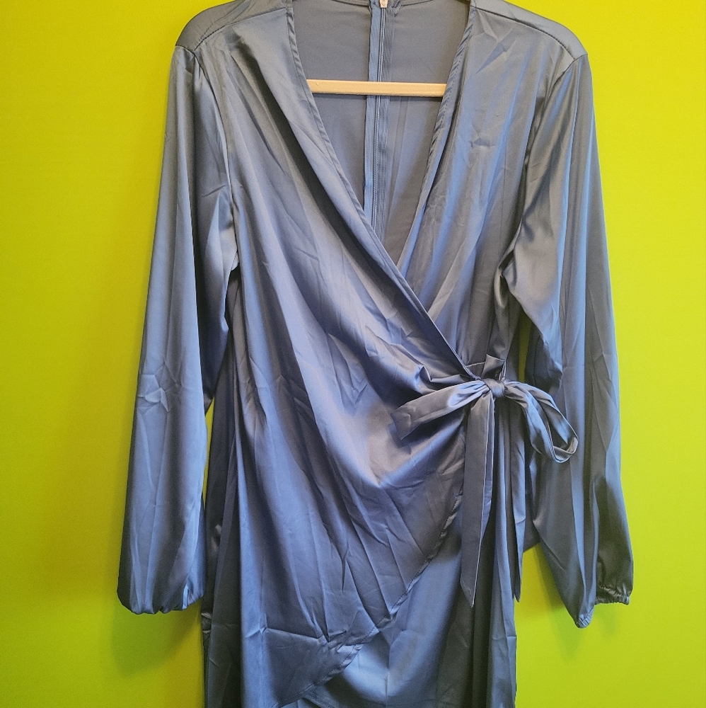 Royal blue satin party dress